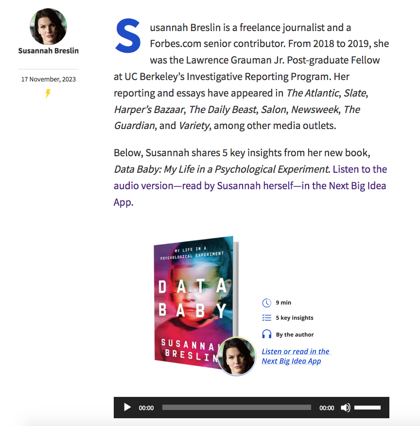 Details Toddler Showcased in the Up coming Massive Plan Club’s E-book Bites — SUSANNAH BRESLIN